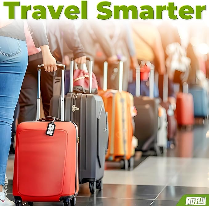 MIFFLIN Luggage Tags (Business, 6 PK), Bag Tag for Baggage, Suitcase Tags Bulk