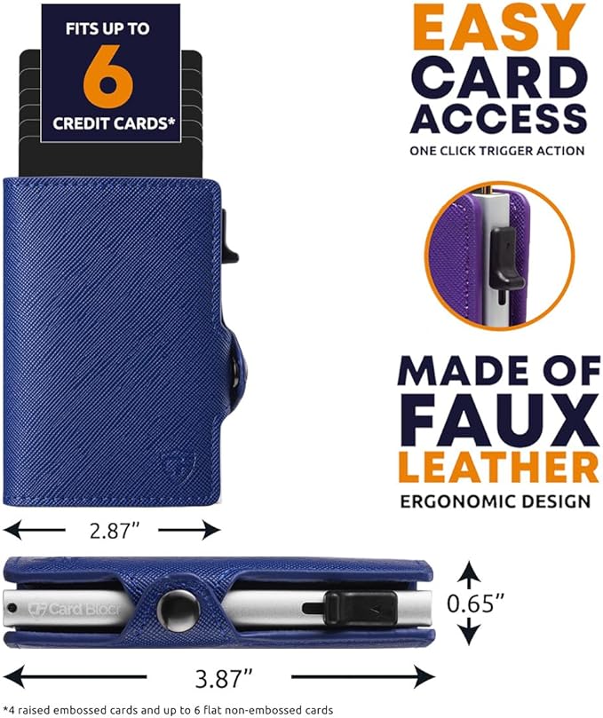 Conceal Plus Pop Up Wallet for Women – Slim Wallet for Small Purse & Crossbody Bag with Quick Card Access and RFID Blocking – Compact Card Holder (4-6 Card Capacity)
