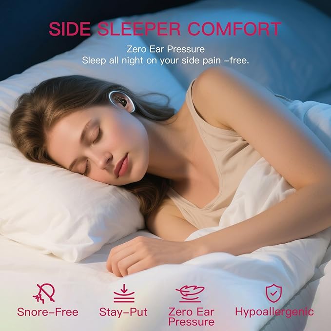 Side Sleeper Earplugs, 52dB Noise Reduction Silicone Ear Plugs for Sleeping, Pain-Free for Sensitive Ears, 3-Layer Anti-Slip, Reusable Set S/M/L + Case