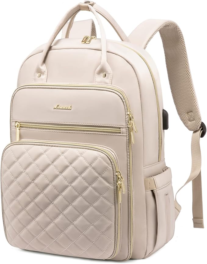 LOVEVOOK Laptop Backpack for Women, Water Resistant Travel Work Backpacks Purse Stylish College Business Teacher Nurse Computer Bag with USB Charging Port, Fits 15.6" Laptop