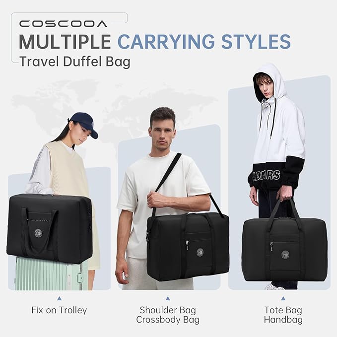 Carry On Luggage 22x14x9 Airline Approved,Lightweight Duffle Bag for Travel, Waterproof Weekender Overnight Bags for Traveling Airplane for Women and Men 40L