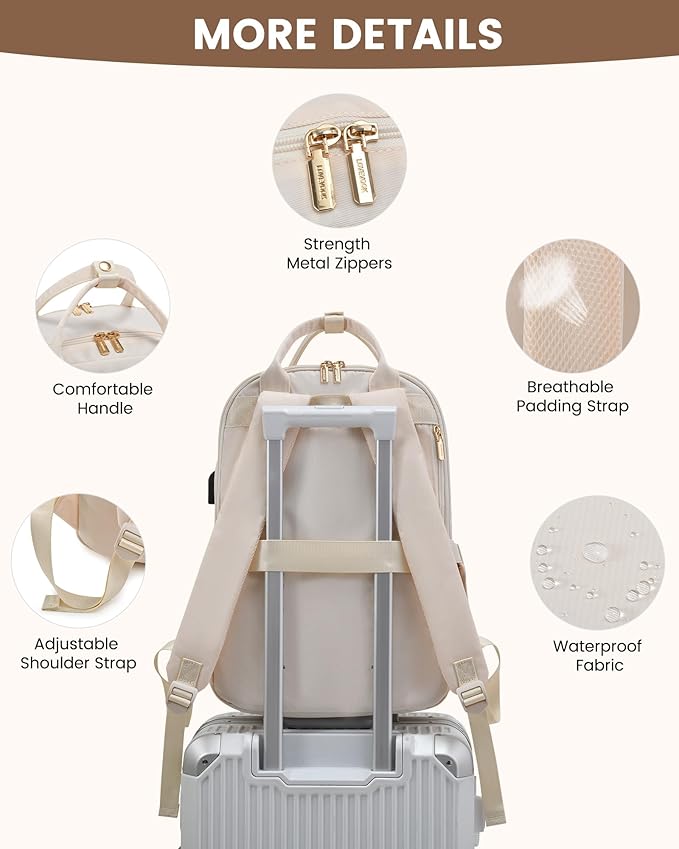 LOVEVOOK Laptop Backpack for Women 15.6 Inch Laptop Bag with USB Port, Fashion Waterproof Backpacks Teacher Nurse Stylish Travel Bags Vintage Daypacks for College Work