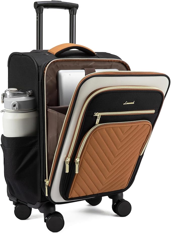 LOVEVOOK Carry On Luggage 22x14x9 Airline Approved,20 Inch Carry On Suitcases with Wheels,Softside Rolling Suitcase with TSA Lock for Women Men,Lightweight Travel luggage