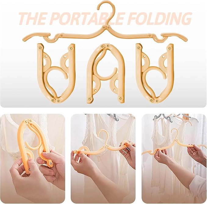 10Pcs Multicolor Travel Hangers, Portable Folding Clothes Hanger Foldable Drying Rack for Camping Home Use