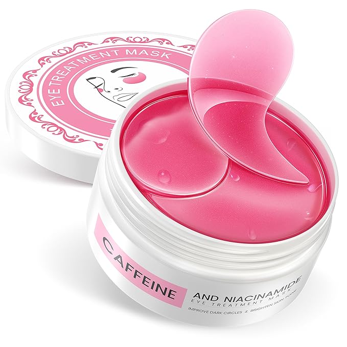 Under Eye Patches - 60 Pack for Puffy Eyes, Dark Circles, Bags & Wrinkles with Hydrolyzed Collagen & Hyaluronic Acid - Eye Care Pads for Daily Skincare (Pink)