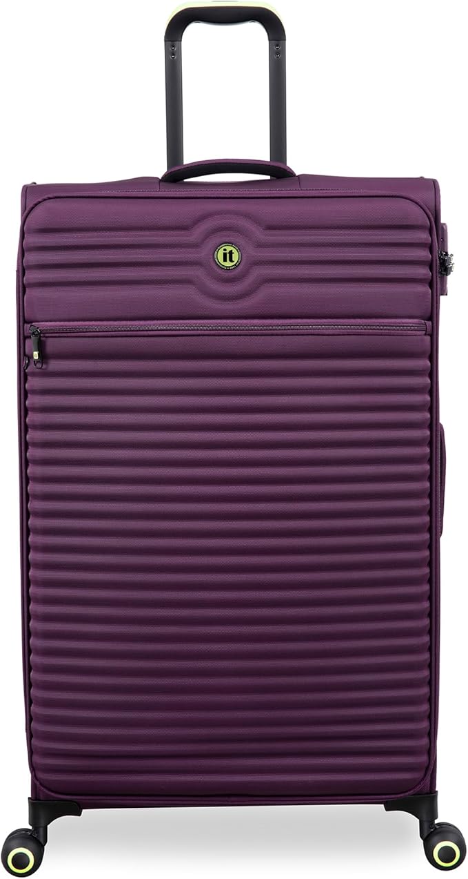 It Luggage Circulator 32" Softside Checked 8 Wheel Expandable Spinner, Italian Plum