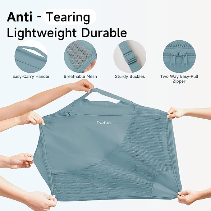 11 Set / 9 Set Packing Cubes for Travel,Gifts for Women Mom Kids,TSA Approved Bags for Makeup, Cosmetic, Toiletry, Organizers for Suitcase Carry On,Cruise Essentials Airplane Accessories,Blue Gray