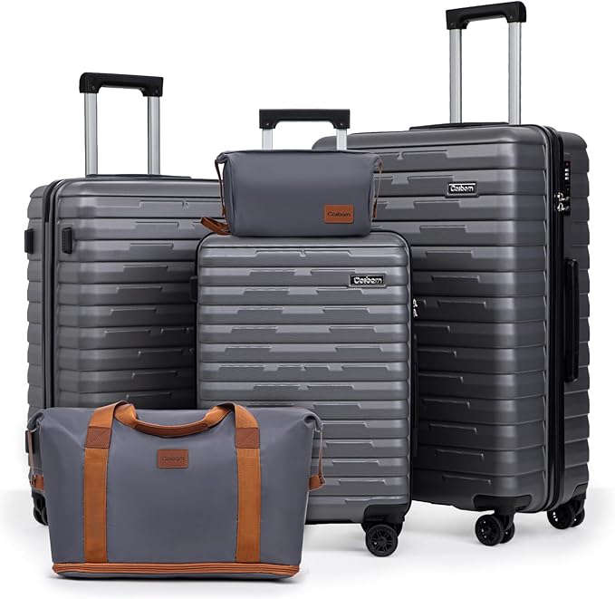 Luggage Sets 5 Piece Suitcases with Wheels, Suitcase Set ABS Hard Case Luggage with Lock Spinner Wheels Durable Travel Luggage