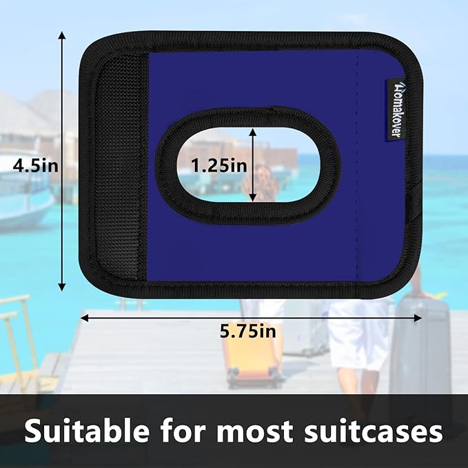 5 Pcs Neoprene Luggage Handle Wrap Handle Grip Luggage Tags Identifier Hollow Design for Push-Button, Bright Luggage Markers for Airport Travel Luggage Suitcase Trolley Case