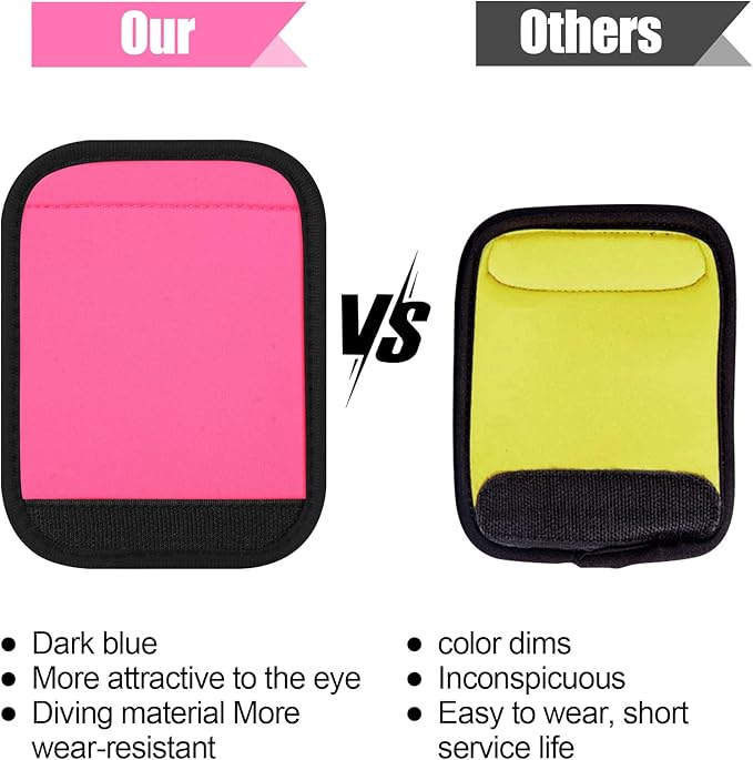 6 Pack Luggage Handle Wrap, Luggage Handle Wraps for Suitcase, Pink Luggage Tags, Suitcase Tags identifiers for Travel Accessories