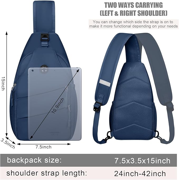 Crossbody Bags for Women Men Trendy Sling Bag Backpack Casual Chest Bag with Convertible Shoulder Strap