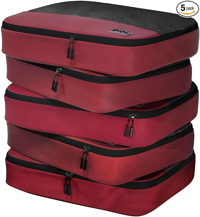 Large Packing Cubes for Travel - 5pc Packing Cubes for Suitcases - Lightweight Luggage Organizer Bags (Non-Compression)