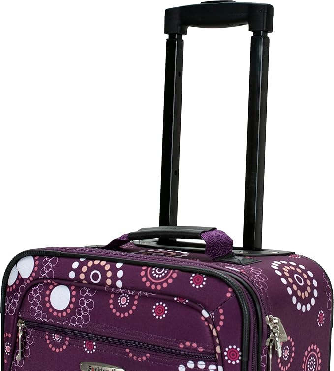 Rockland Fashion Softside Upright Luggage Set, Expandable, Purple Pearl, 2-Piece (14/19)