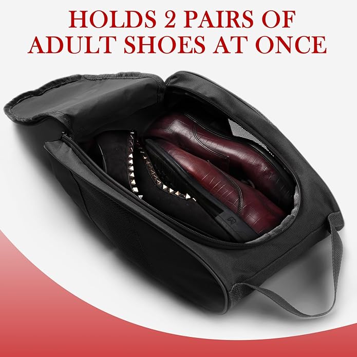Ailaka Portable Oxford Travel Shoe Bag, Waterproof Shoe Packing Storage Organizer with Zipper Closure