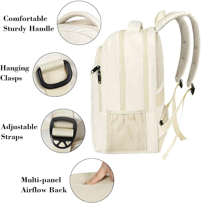 MATEIN Laptop Backpack 15.6 Inch, Anti Theft Business Travel Backpack, Water Resistant Slim Computer Work Bag for Women Teacher Nurse Office Worker