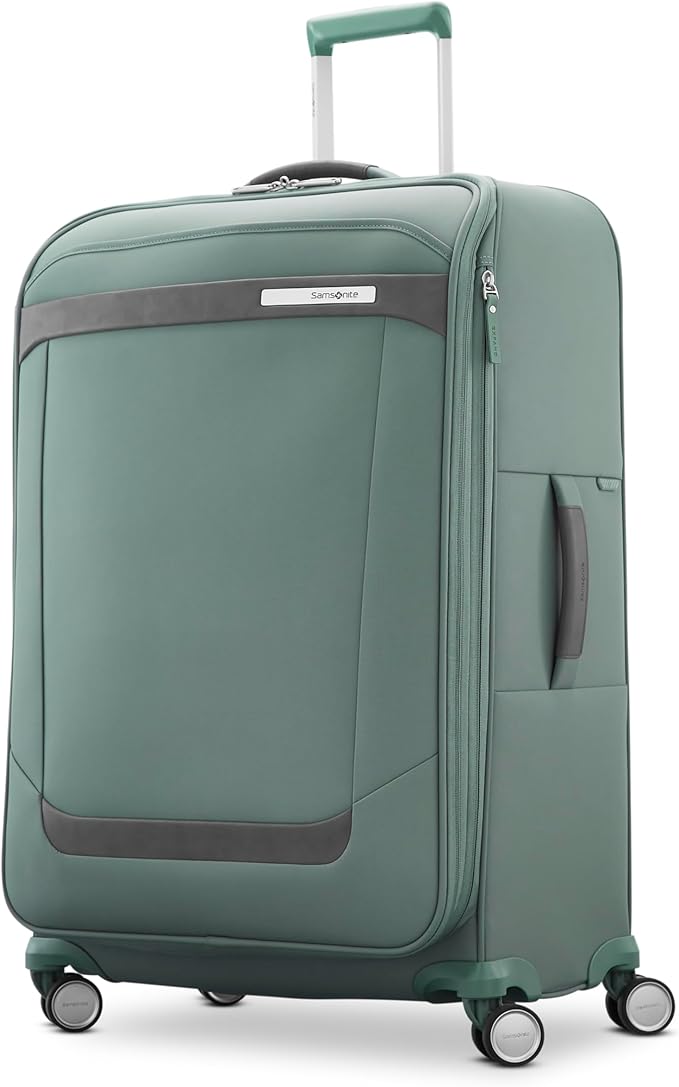 Samsonite Elevation Plus 30-Inch Large Checked Luggage - Expandable Softside Spinner Suitcase - Cypress Green