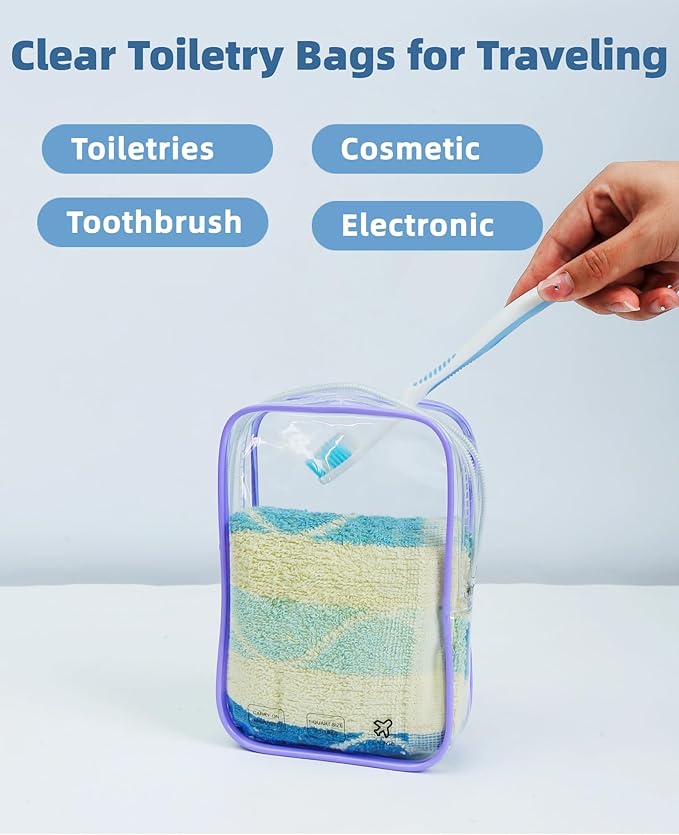 2 Packing Cubes 1 Quart Size Travel Bag TSA Approved Toiletry Bag Clear Small Purse Pouch International Long Flight Must Haves for Toiletries Makeup Liquids Airplane Europe Vacation Essentials