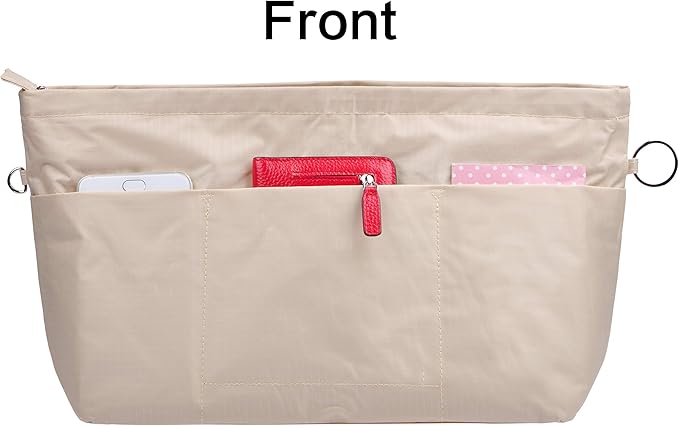 Vercord Handbag Purse Tote Pocketbook Organizer Insert Zipper Closure 11 Pockets 3 Sizes Many Colors