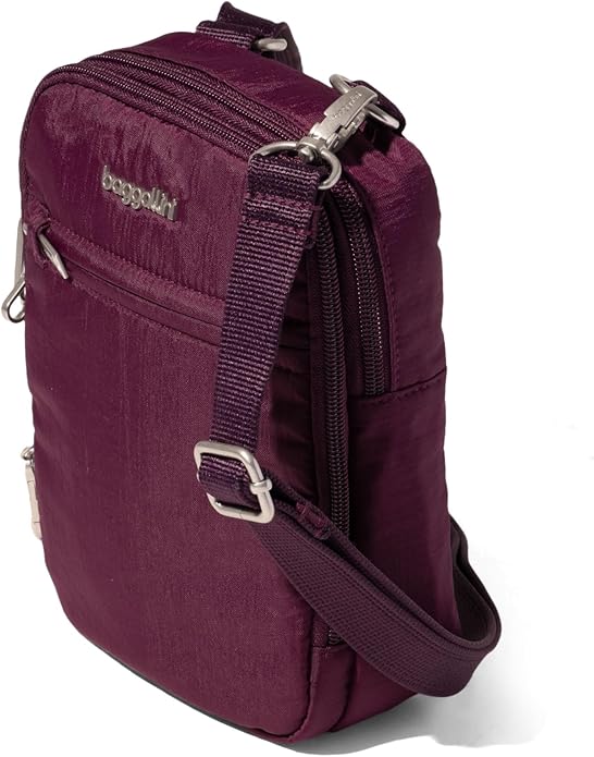 Baggallini Securtex® Anti-theft Mini Everything Crossbody Bag, 6.3"x8.25" Rfid, Locking Zippers & Cut-resistant Strap