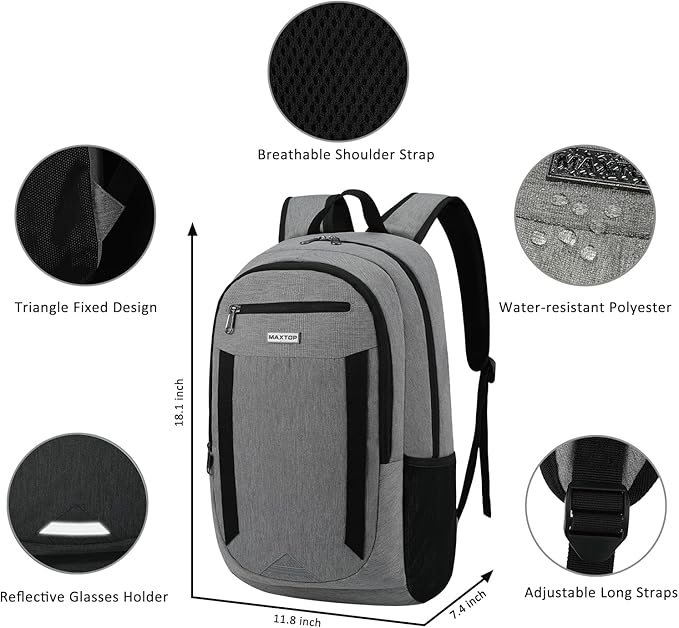 MAXTOP Travel Laptop Backpack Business Anti-theft Backpacks Water Resistant School College Bookbag