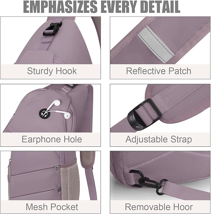 Crossbody Bags for Women Men Trendy Sling Bag Backpack Casual Chest Bag with Convertible Shoulder Strap
