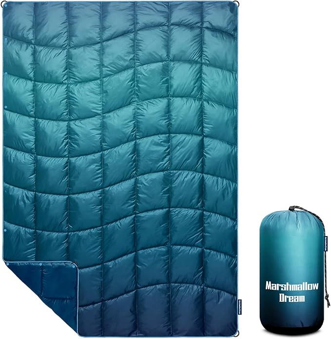 Camping Blanket,MINI Puffy Blanket Lightweight Windproof Water Resistant for Outdoors,Hiking,Beach,Car,Picnic,Stadium