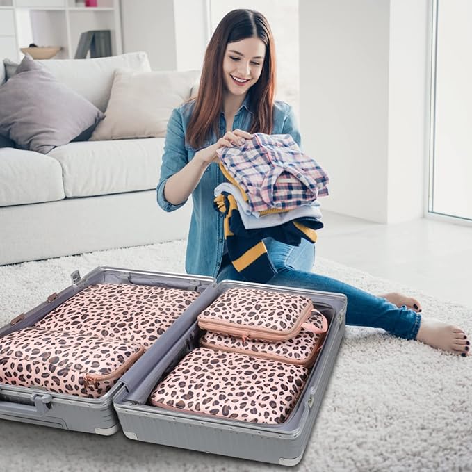 Cambond Compression Packing Cubes for Travel - Lightweight Expandable Travel Bags Luggage Organizers Travel Essentials Compression Cubes for Travel Space Saver for Carry on Suitcases Organizer