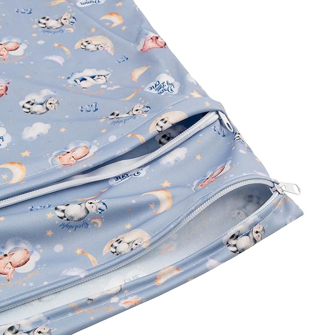 ALVA ALVABABY 2pcs Cloth Diaper Wet Dry Bags Waterproof Reusable with Two Zippered Pockets Travel Beach Pool Daycare Soiled Baby Items Yoga Gym Bag for Swimsuits or Wet Clothes LZD2122