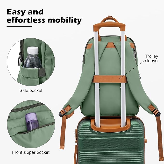LONG VACATION 3 Piece Carry On Luggage 20 Inch Suitcase with Spinner Wheels, ABS+PC Hardshell Suitcase set with TSA Lock & YKK Zipper