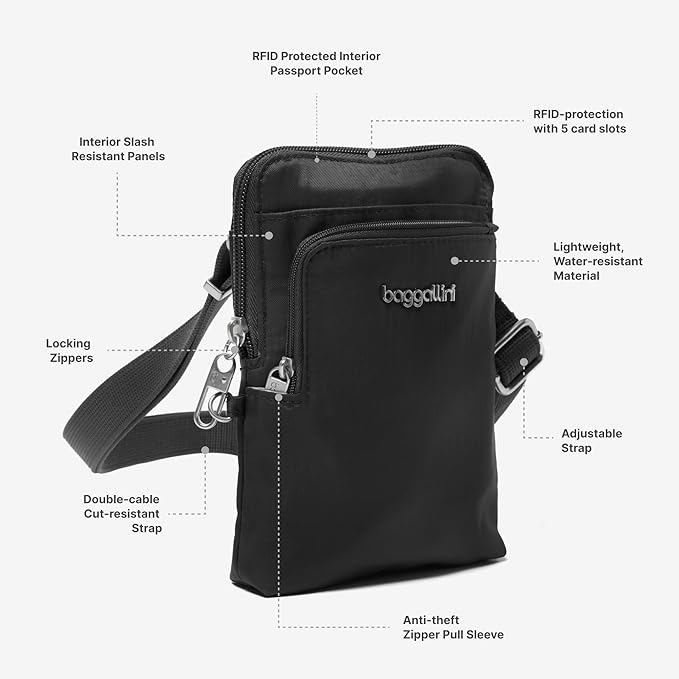Baggallini Women's Securtex Anti-theft Activity Crossbody Bag