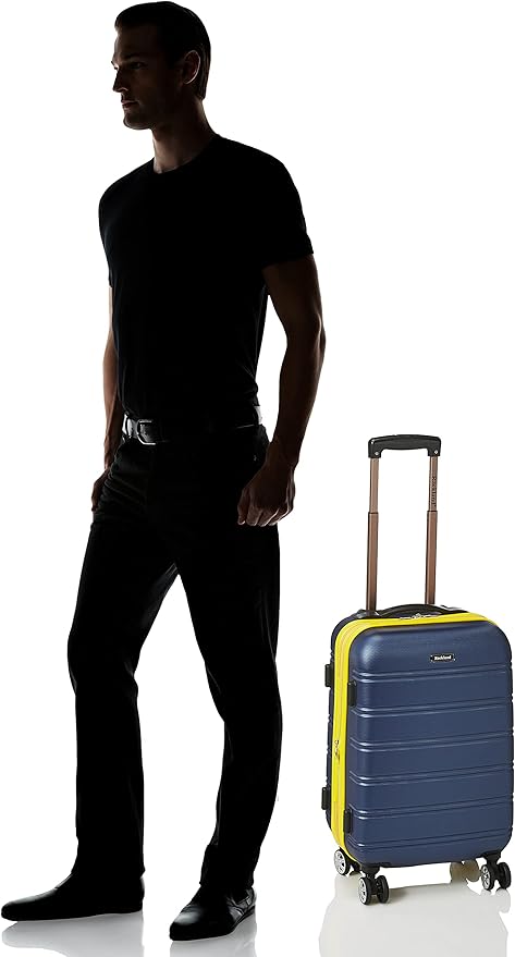 Rockland Melbourne Hardside Expandable Spinner Wheel Luggage, Navy, Carry-On 20-Inch