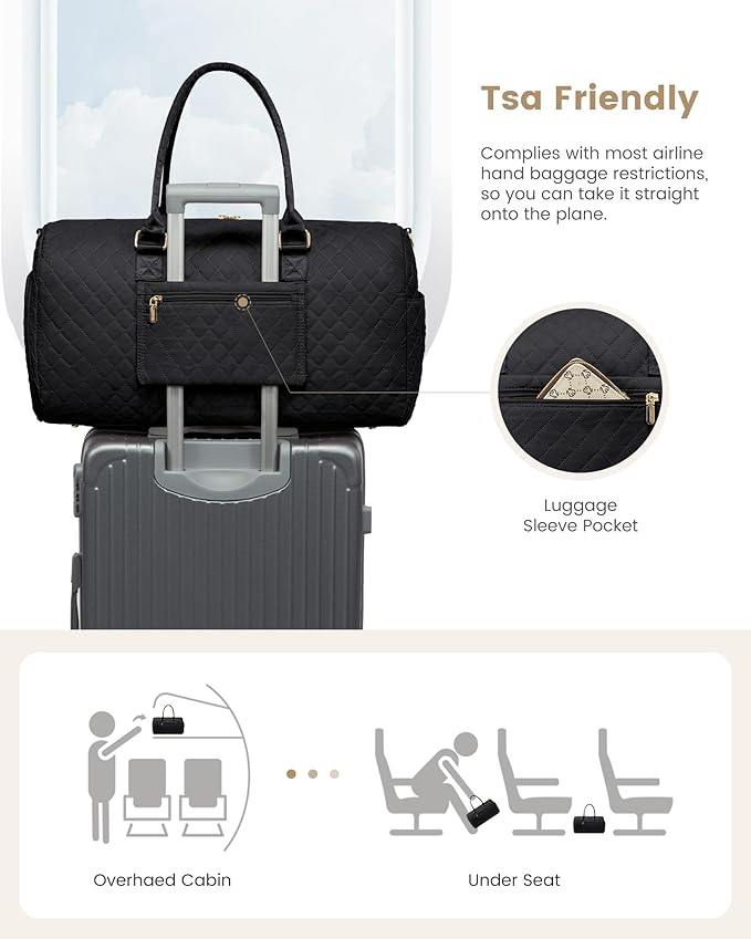 LOVEVOOK Travel Duffle Bag, Weekender Bag for Women with Toiletry Bag, Carry on Overnight Bag with Shoe Compartment, Gym Duffel Bag with Wet Pocket, Mommy Hospital Bags for Labor and Delivery
