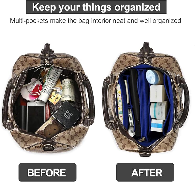 OMYSTYLE Purse Organizer Insert, Felt Tote Bag Organizer Insert with 5 Sizes, Handbag Dividers for Inside Purse, Compatible with Longchamp, Neverful, Speedy and More