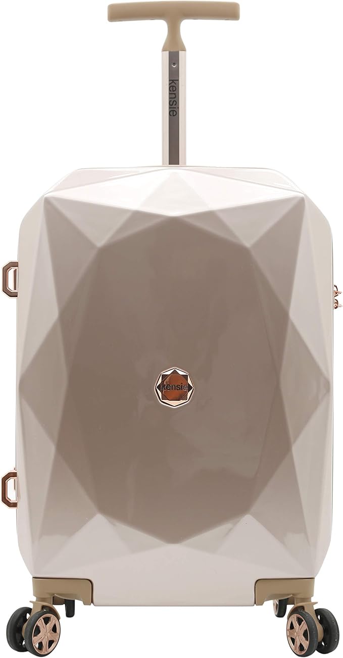 kensie Women's Gemstone Luggage Set, Rose Gold, 20-Inch Carry-On