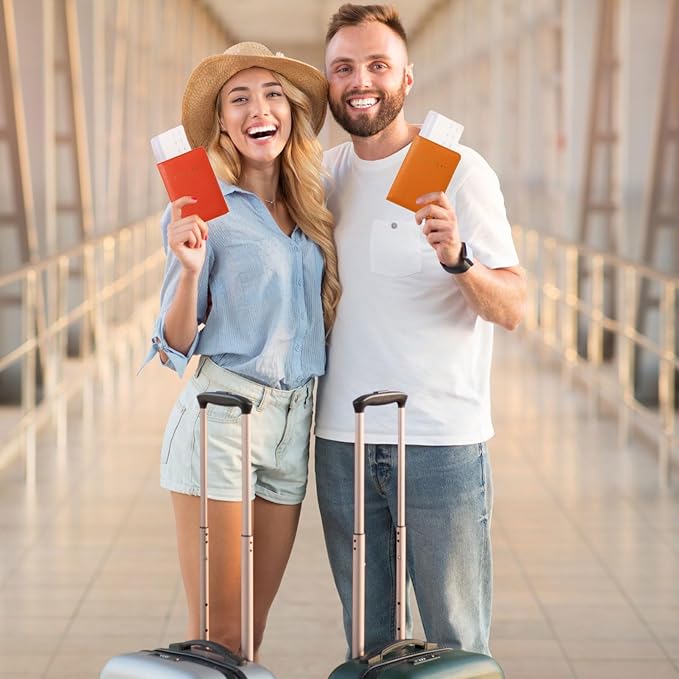 2 Pcs Passport Cover Holder for Travel Waterproof Leather Passport Wallet Case Book Travel Cruise Essentials for Women Men | 2 Pieces, Bridal, Holder, Waterproof, Holder Covers, Travel Wallet