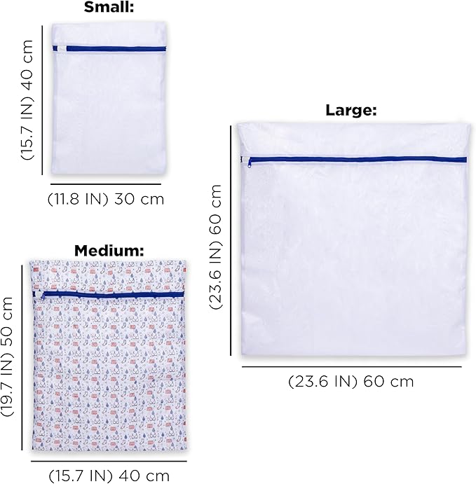 Tide Delicate Clothes Mesh Wash Bags for Wash Machine, 3 Pack (Small, Medium, and Large), Protects from Snagging, Tangling & Wear