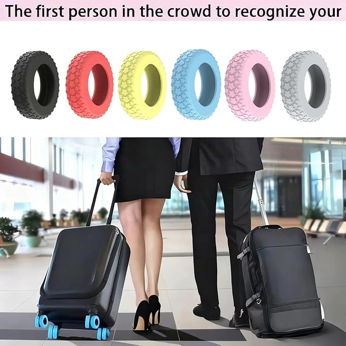 8PCS Luggage Wheel Protector,Silicone Protective Covers for 2-2.4" Spinner Wheels Anti-Slip,Ultra-Quiet&Upgraded Wear-Resistant Travel Accessories(Star Shape-Grey)