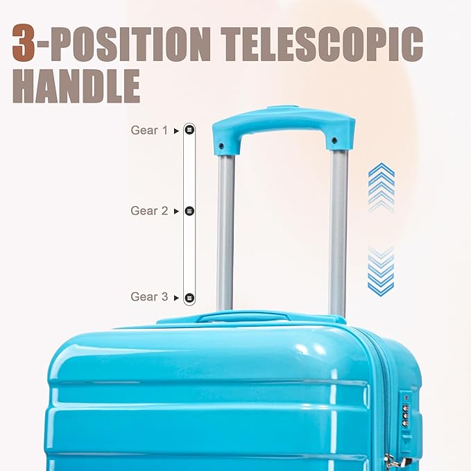 Hardside Luggage, Lightweight Durable Suitcases with Spinner Wheels Navy(horizontal stripe)