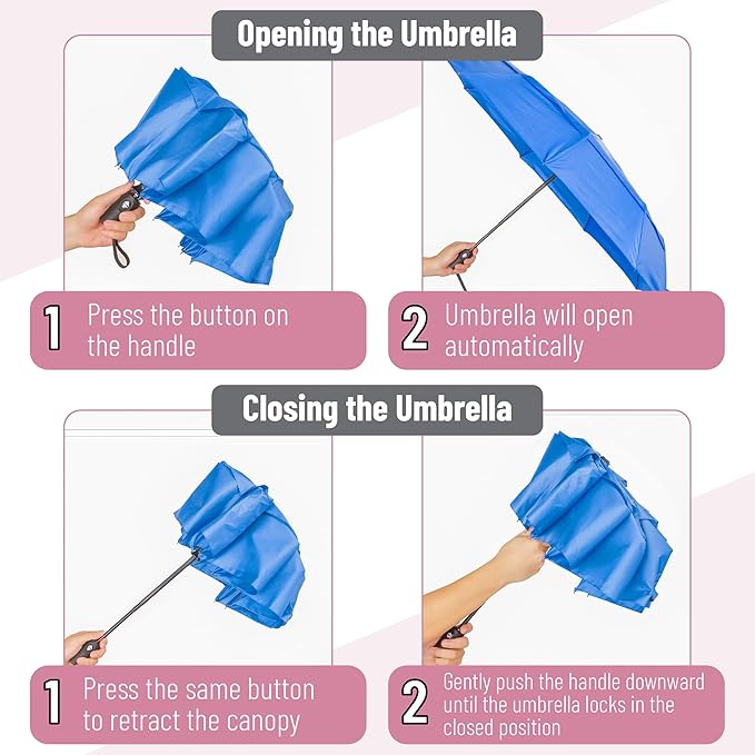 Mr. Pen- Windproof Travel Umbrella, Automatic Umbrellas for Rain, Compact