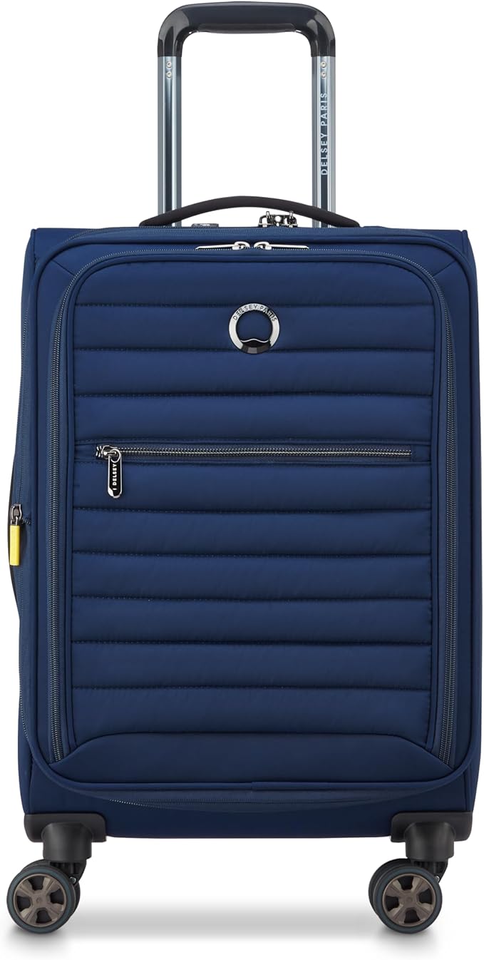 DELSEY PARIS Cruise 3.0 Softside Expandable Luggage with Spinner Wheels, Deep Sea Navy, Carry On 20 Inch