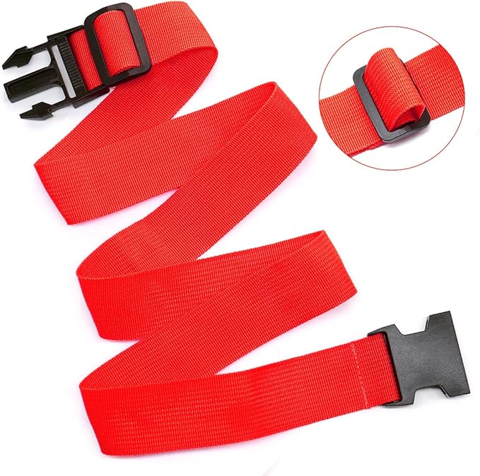 2Pack Luggage Straps for Suitcases, Travel Connector for Carry On Bag, Add Bag to Connect Two Suitcases, Adjustable Belt Attachment Accessories for Connect Your 3 Luggages, Red