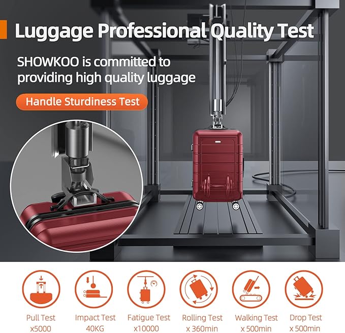 SHOWKOO Luggage Sets 3 Piece Expandable 100% PC Durable Hardshell Suitcase with Wheels TSA Lock Lightweight Wine Red