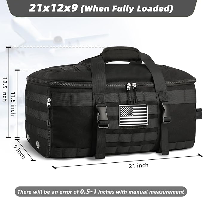 ETRONIK Gym Bags for Men Women, Carry On Luggage 22x14x9 Airline Approved, Tactical Duffle Bag with Shoe Compartment, 3 in 1 Carry on Travel Backpack with Wet Pocket, Weekender Overnight Bag, Black