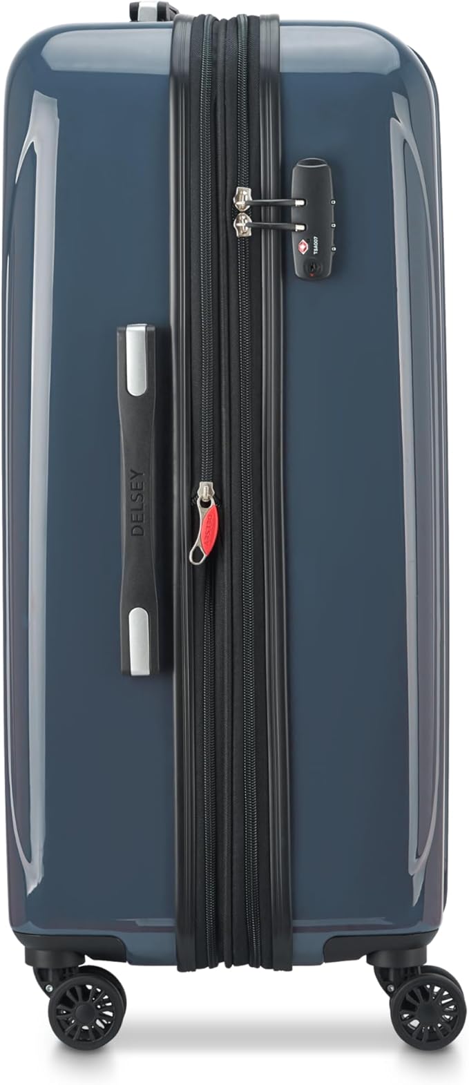 DELSEY PARIS Helium Aero Hardside Expandable Luggage with Spinner Wheels, Orion Blue, Checked-Medium 24 Inch