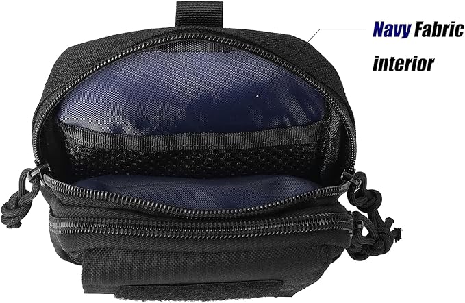 LefRight Multipurpose Tactical Molle Mobile Phone Belt Pouch EDC Gadget Slim Utility Waist Bag with Cellphone Holster Large Black