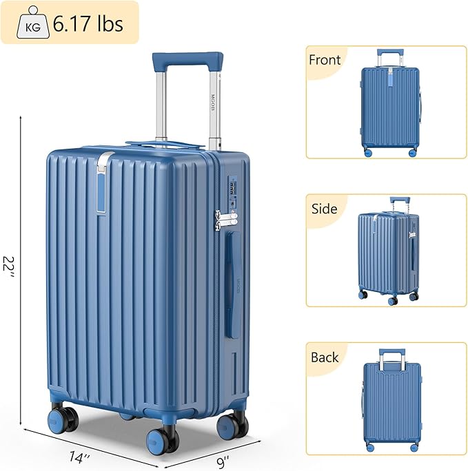 20 Inch Carry On Luggage 22x14x9 Airline Approved, PC Lightweight luggage with Spinner Wheels, 20 Inch Hardside Travel Luggage Bag with TSA Lock Rolling suitcase for Women