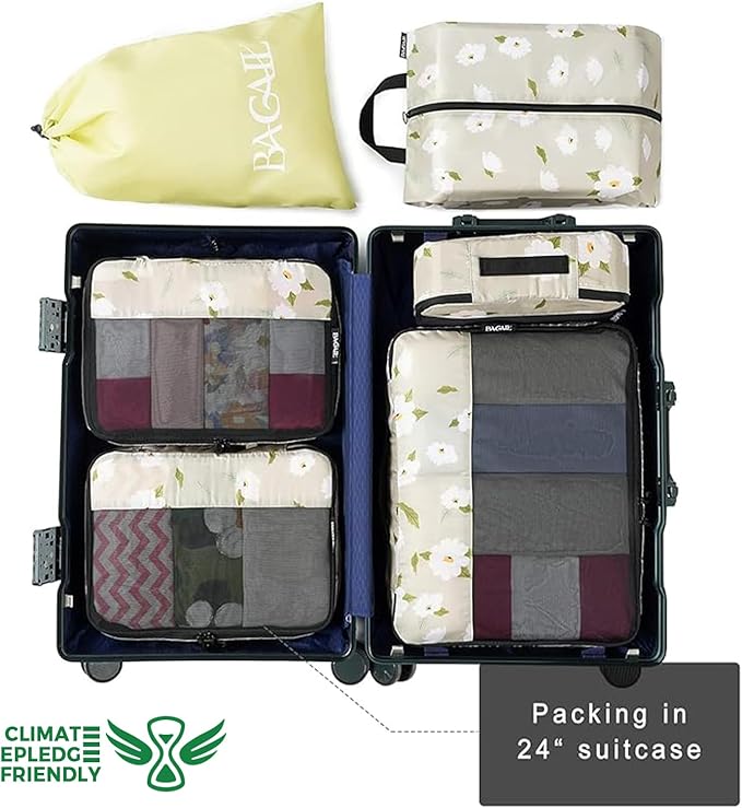BAGAIL 8 Set/9 Set Packing Cubes Luggage Packing Organizer for Travel, Suitcase Packing Bags for Travel Accessories