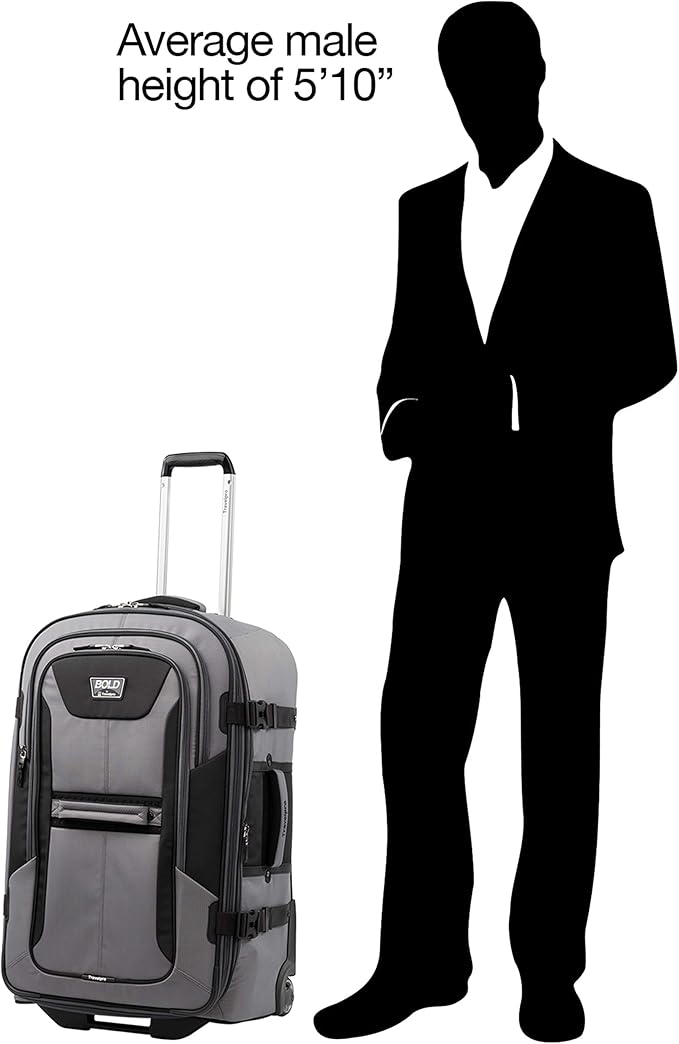 Travelpro Unisex-Adult Bold Softside Expandable Rollaboard Upright Luggage, Grey/Black, Checked-Large 28-Inch