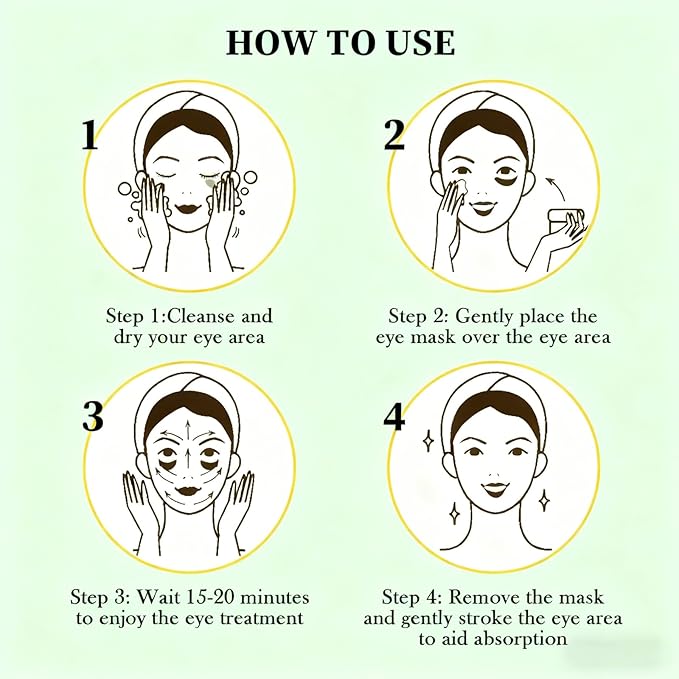 Eakroo 60 PCS Avocado Under Eye Patches, Eye Masks for Dark Circles and Puffiness, Moisturizing Eye Mask Skin Care, Eye Patches for Women, Improving Eye Skin Dryness, Reduce Fine Lines and Wrinkles