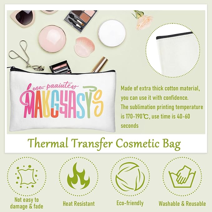 Legigo Blank Canvas Bag Zipper Pouch Makeup Bags Bulk - Multi-Purpose Canvas Pencil Pouch with Sturdy Zipper, Cosmetic Bag Travel Toiletry Bag for DIY Craft Projects, Storage (8.3 x 5 inches)